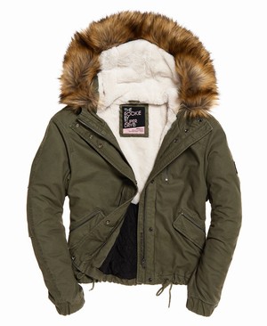 Superdry Toya Rookie Parka Női Kabát Olivazöld/Zöld | MBYQG6013